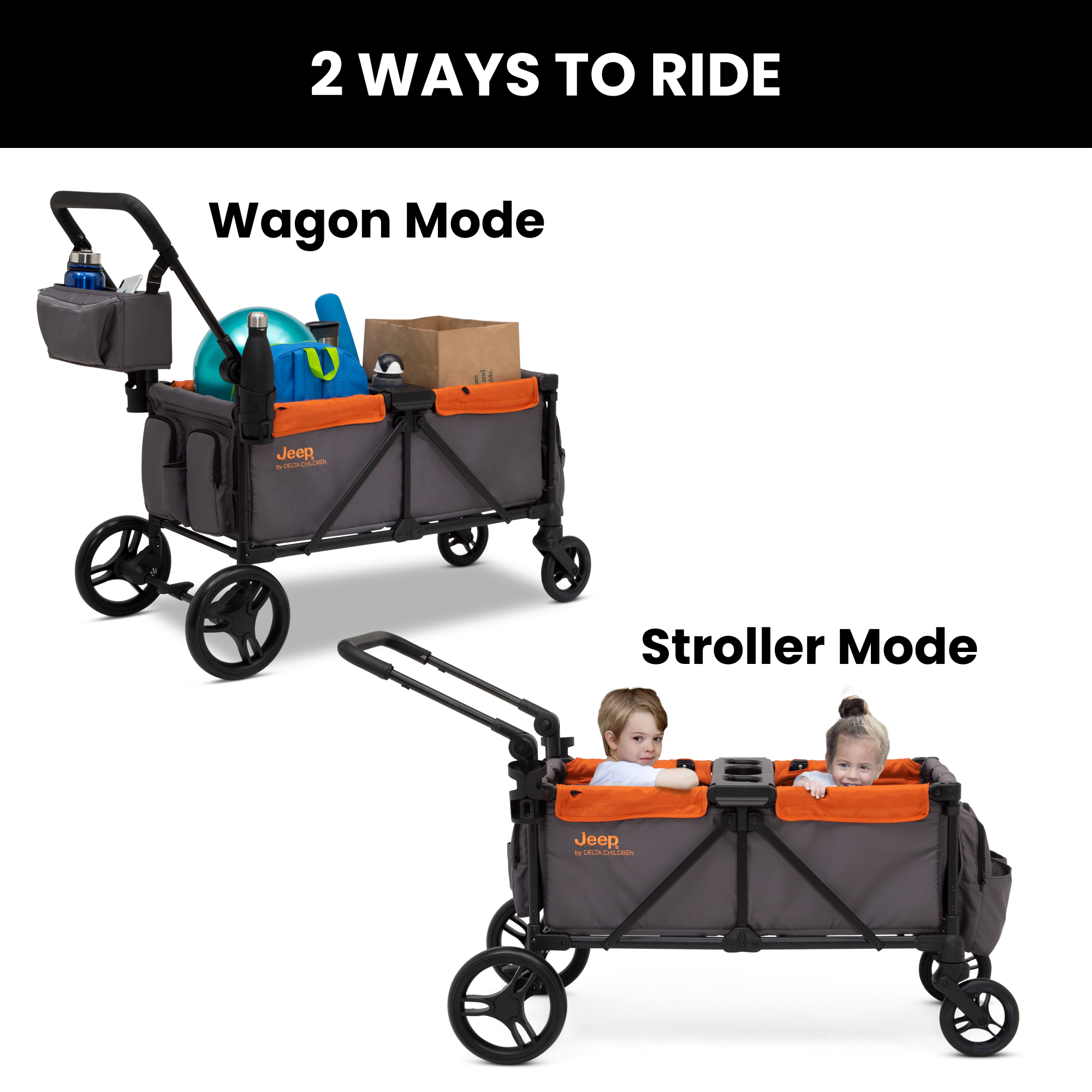 Jeep ストローラワゴン Jeep Sport All-Terrain Stroller Wagon by Delta Children